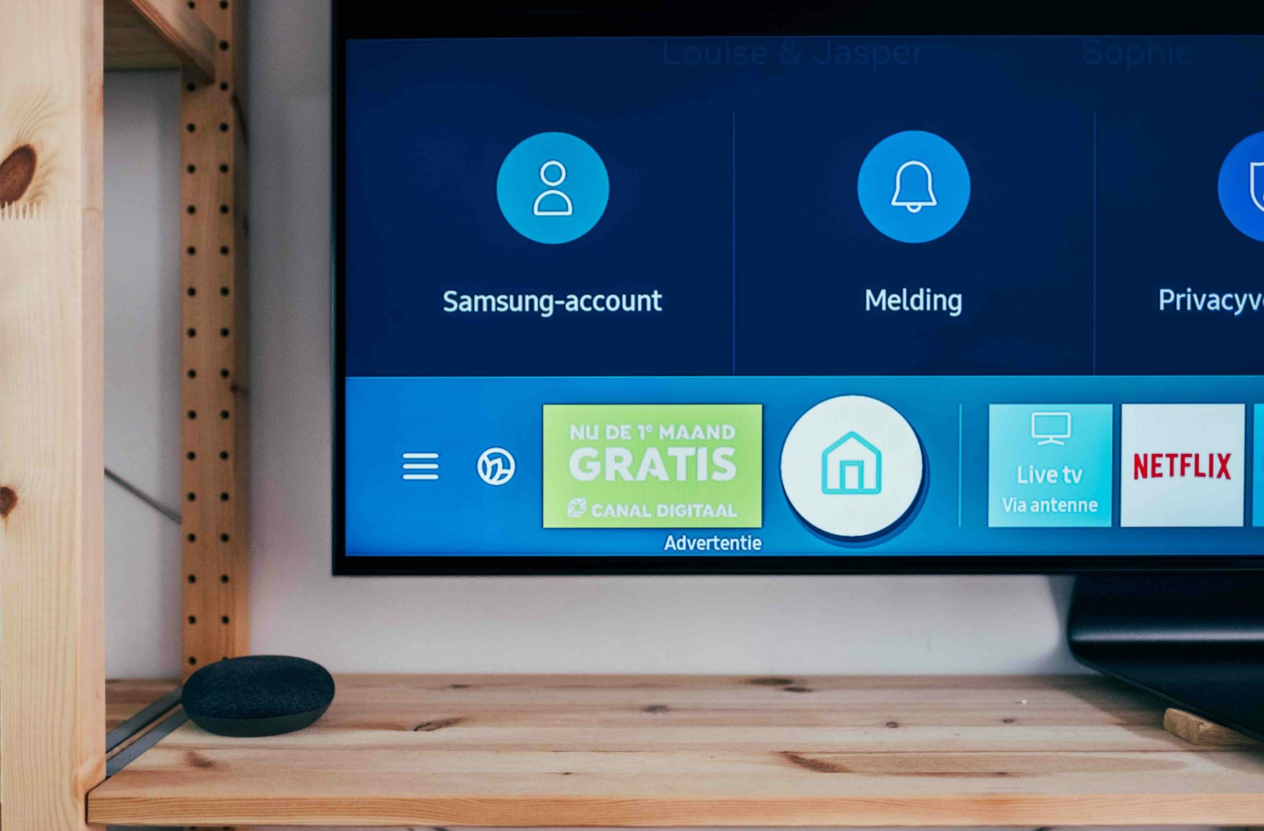 tv screen and alexa device